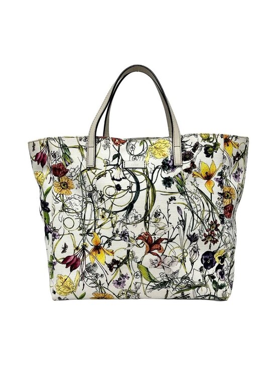 Gucci Handbags - ★SOLD★ Gucci Tote Flora Ivory Green Multi Floral Pattern Leather